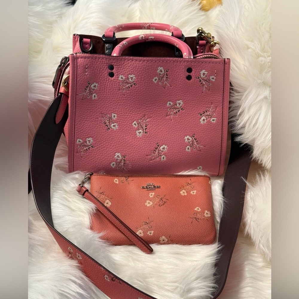 Coach Pink Floral Satchel - Picture 14 of 16